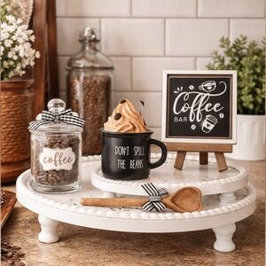 Kirkton House Coffee Bar Decor Set 4pc for Tiered Tray NWT